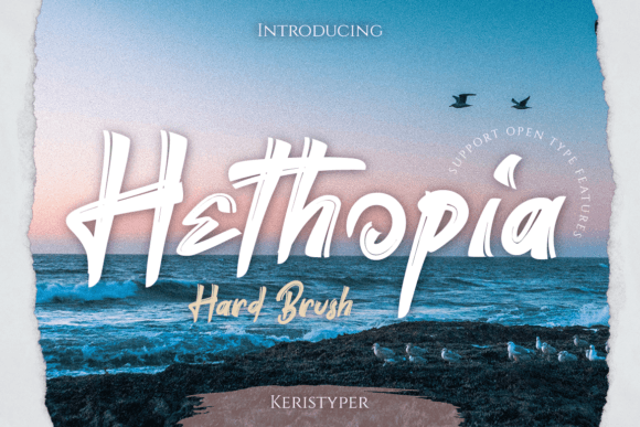 Hethopia: A Bold Brush Grunge Display Font for Creative Projects